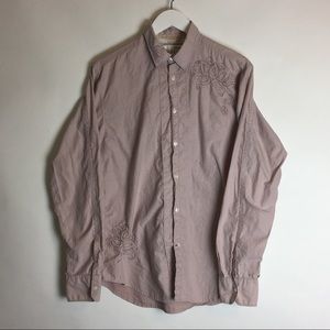 Guess Men's Embroidered Long Sleeve Button Up